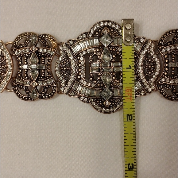 Celebrity Style SUPER BLING Heavy Crystal Rhinestone Choker Necklace Brass color - Picture 13 of 15